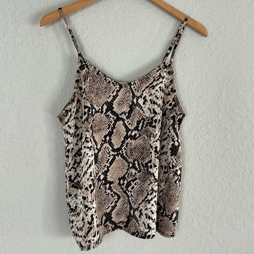 Hayden LA Brown Snakeskin Babydoll Top Camisole Wild Animal Date Night Y2K